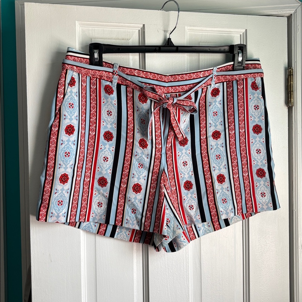 Loft Multicolor Striped Patterned Shorts - image 1